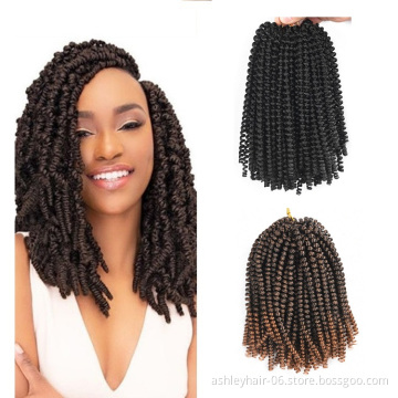 Julianna Wholesale Kanekalon Spring Curl Twist Ombre Braids 100% Synthetic Fluffy Kenya Extensions Crochet Braiding Braid Hair